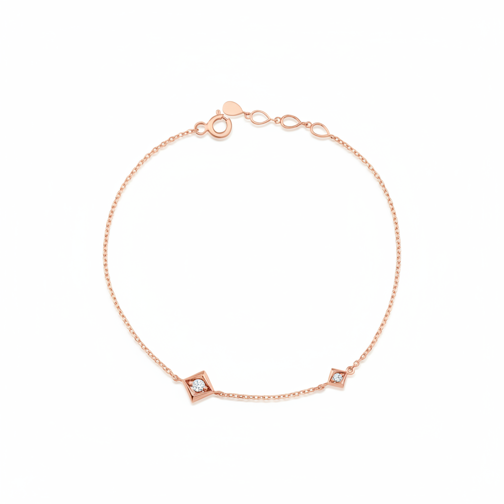 rose gold Kadro bracelet on a white background