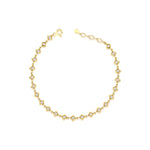 yellow gold Tessera link bracelet on a white background