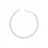 white gold Tessera link bracelet on a white background