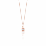 rose gold padlock necklace on a white background