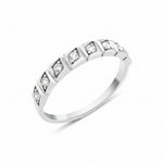 white gold Quadra row ring on a white background