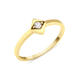 yellow gold Quadra bezel ring on a white background