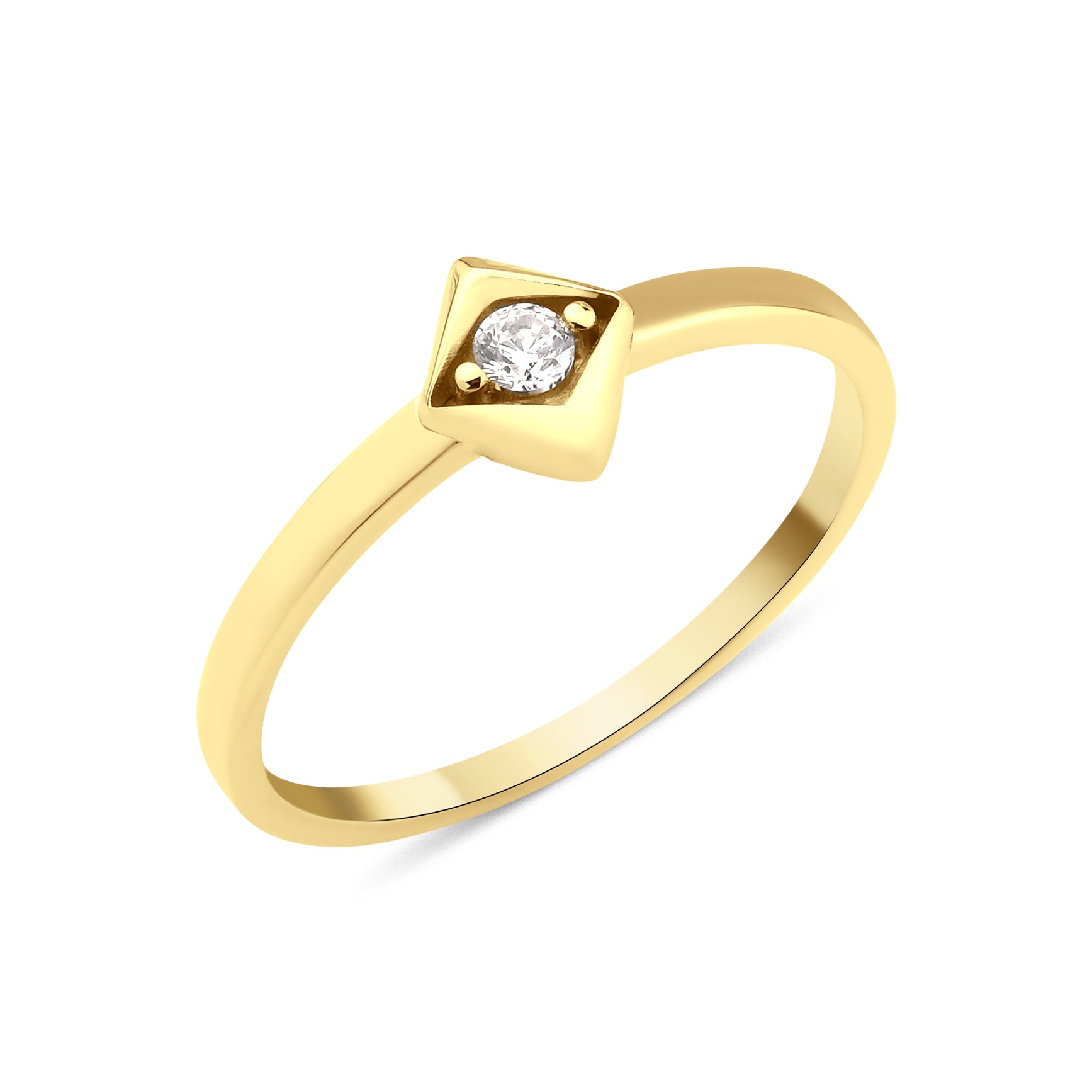 yellow gold Quadra bezel ring on a white background