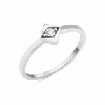 white gold Quadra bezel ring on a white background