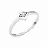 white gold Quadra bezel ring on a white background