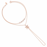 rose gold Astra hand chain on a white background