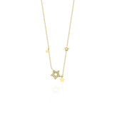 star station necklace in yellow gold on a white background