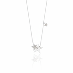 star cluster necklace in white gold on a white background