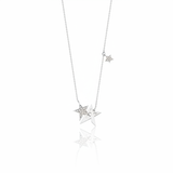 star cluster necklace in white gold on a white background