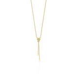 star drop necklace in yellow gold on a white background