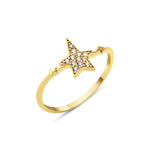 star cluster band ring in yellow gold on a white background