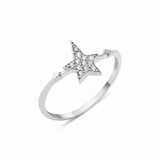 star cluster band ring in white gold on a white background