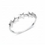openwork star silhouette ring in white gold on a white background