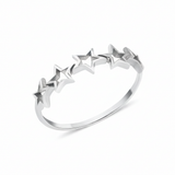 openwork star silhouette ring in white gold on a white background