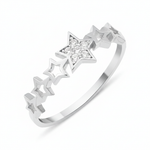 star sequence ring in white gold on a white background