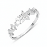 star sequence ring in white gold on a white background