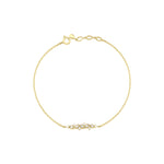 marquise wave chain bracelet in yellow gold on a white background