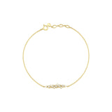 marquise wave chain bracelet in yellow gold on a white background