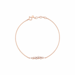 marquise wave chain bracelet in rose gold on a white background