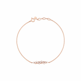 marquise wave chain bracelet in rose gold on a white background