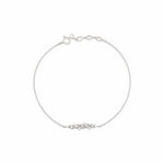 marquise wave chain bracelet in white gold on a white background