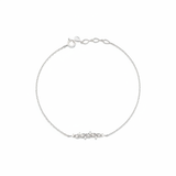 marquise wave chain bracelet in white gold on a white background