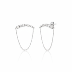 draped bar earrings in white gold on a white background
