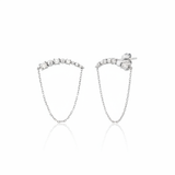 draped bar earrings in white gold on a white background