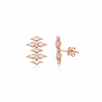 spike stud earrings in rose gold on a white background