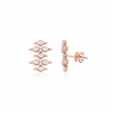 spike stud earrings in rose gold on a white background