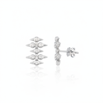 spike stud earrings in white gold on a white background
