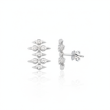 spike stud earrings in white gold on a white background