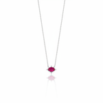 crimson pendant necklace in white gold on a white background
