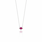 crimson pendant necklace in white gold on a white background