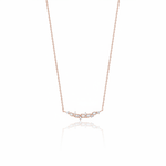 leaf arc necklace in rose gold on a white background