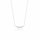 leaf arc necklace in white gold on a white background