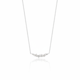 leaf arc necklace in white gold on a white background