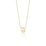 circle pendant necklace in yellow gold on a white background