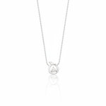 circle pendant necklace in white gold on a white background