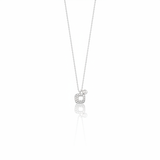 white gold pave square pendant necklace on white background