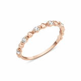 rose gold heart band ring on white background