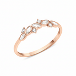 rose gold vine crest ring on white background