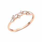 rose gold vine crest ring on white background