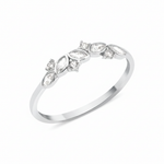 white gold vine crest ring on white background