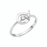 white gold open circle ring on white background