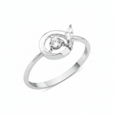 white gold open circle ring on white background