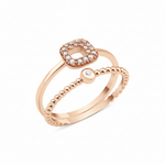 rose gold double band ring on white background