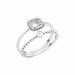 white gold double band ring on white background