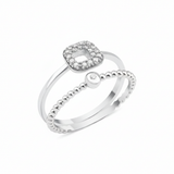 white gold double band ring on white background